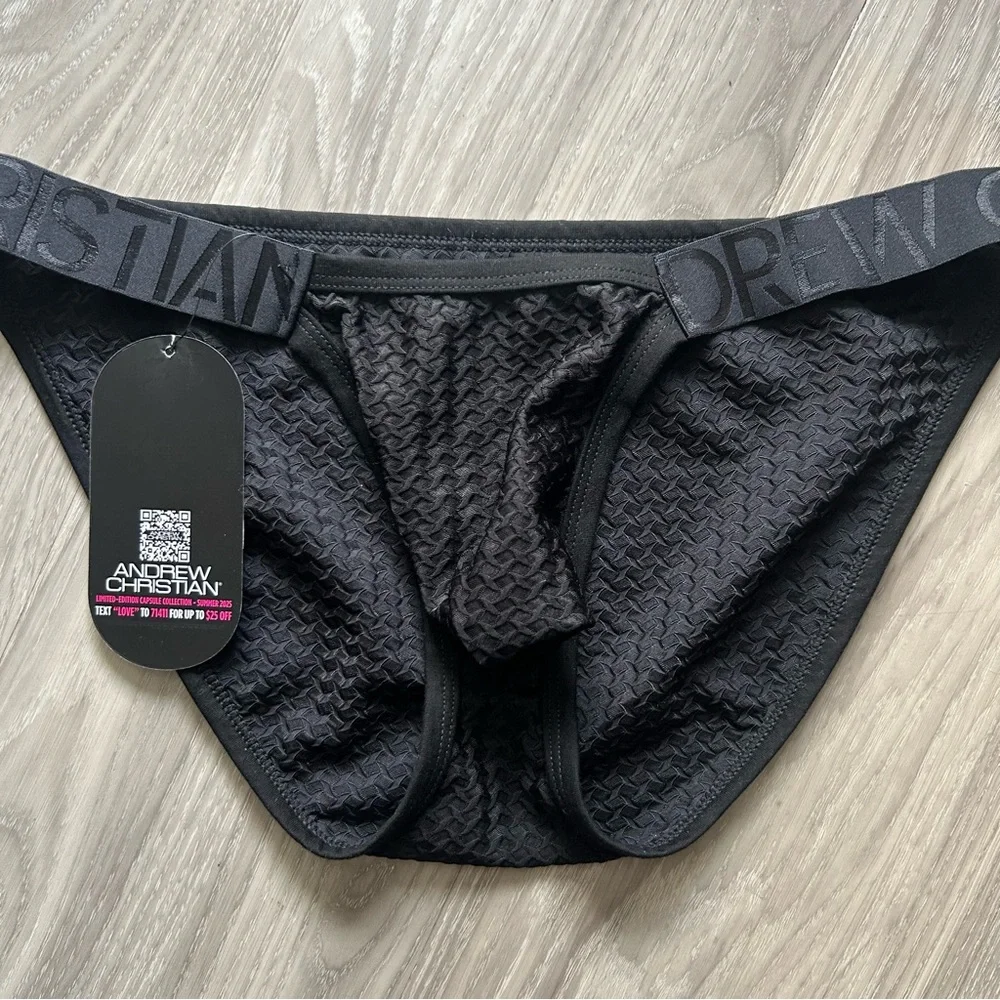 Andrew Christian | Martel Mesh Brief w/ Almost Naked in Black (Medium) - Picture 8 of 16